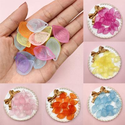 Hanmade Headwear Acrylic Exquisite 20Pcs 16*25mm DIY Handmade Flower Bundle Earrings Jewelry Accessories Lotus Leaf Scattered Beads Material