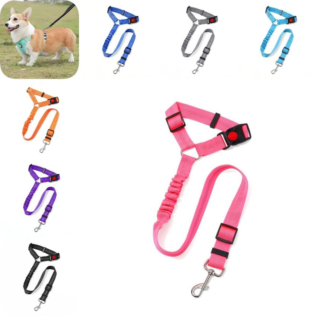 Adjustable Non Stretch Pet Dog Car Restraint Harness With Reliable Fabric And Safe Loop For Back Seat