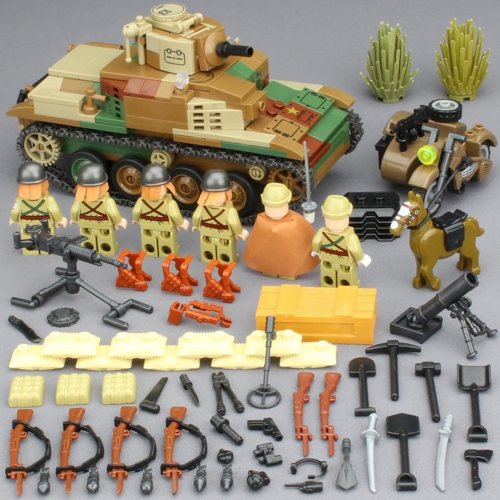 Żołnierz II Wojny Światowej Armia Japońska 89 92 Gąsienicowy Czołg Bojowy Model Broni Wojskowej Ciężki Pojazd Pancerny Typu Klocki Budowlane Cegły Zabawka