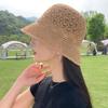 New Wide Brim Sun Hat Sunshade Hollow Sun Protection Hat Elegant Breathable Bucket Hat Women