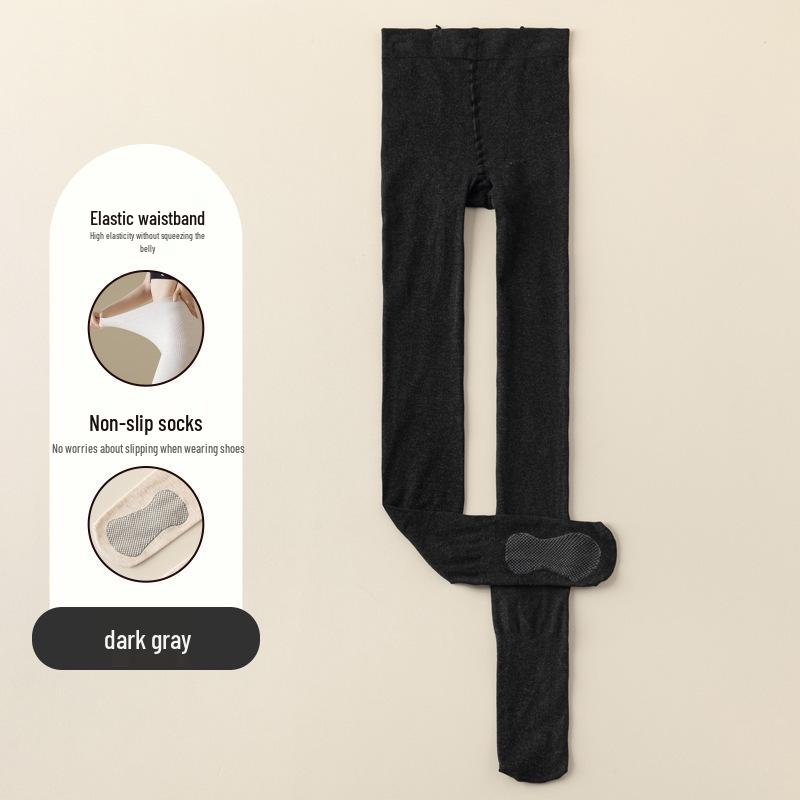 Women's Cotton Striped Leggings with Warm Fleece-Lined Tights for Autumn & Winter