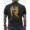 T-shirt Grafica da Uomo Arcangelo Michele con Stampa Posteriore - Nera & Design Religioso, Vestibilità Regolare Manica Corta Abbigliamento Casual, Maglietta Comoda per Tutte le Stagioni