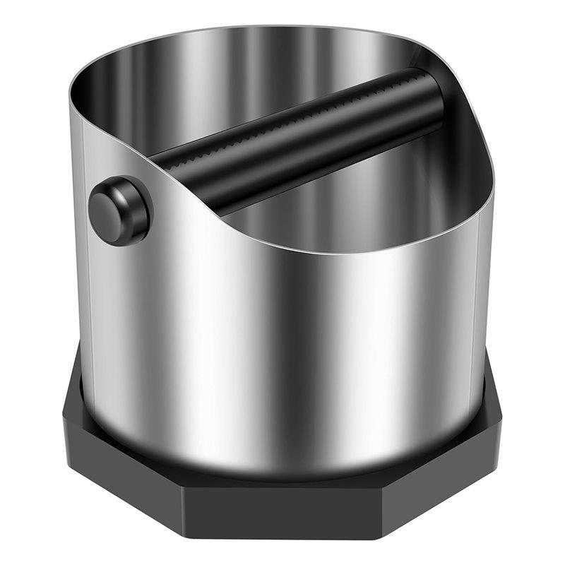 AB34-Coffe Waste Container 1600 Ml Stainless Steel Espresso Knock Box, Coffee Grounds Bin серебряный