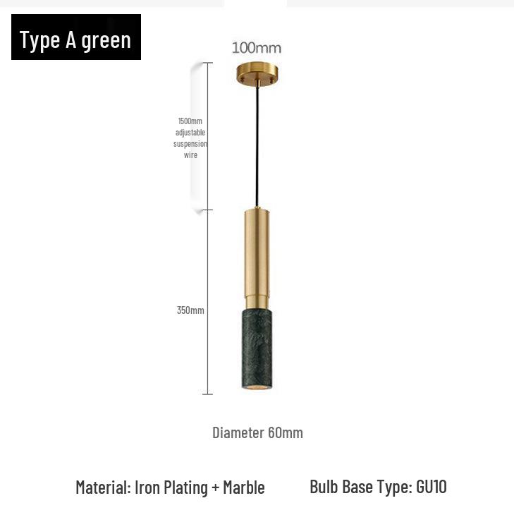 Nordic Minimalist Marble Pendant Light - Single-Head for Restaurants and Bedrooms