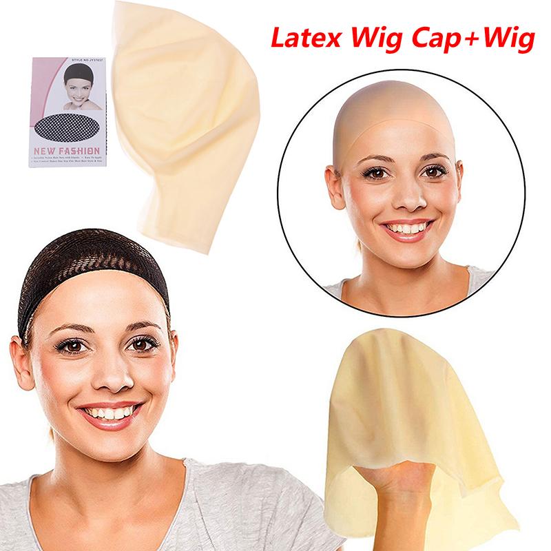 Light Shade Bald Cap Funny Latex Skin Fake Bald Head Unisex Fancy Film Party Dress Skinhead Wig Cap Latex Mask Hat Beauty