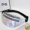 Iridescent Midjeväska Glitter Bältesväska Vattentät Magväska Konstläder Bum Bag med 3 Fickor för Resor Fest Strand Musikfestival