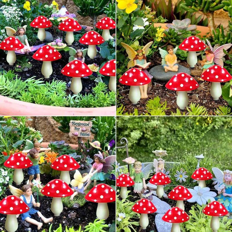 8-Pack/12-Pack/20-Pack Red Solar Mushroom Lamp, 8 Modes, Outdoor Waterproof, for Garden Decor, Christmas, Halloween, Yard, Lawn