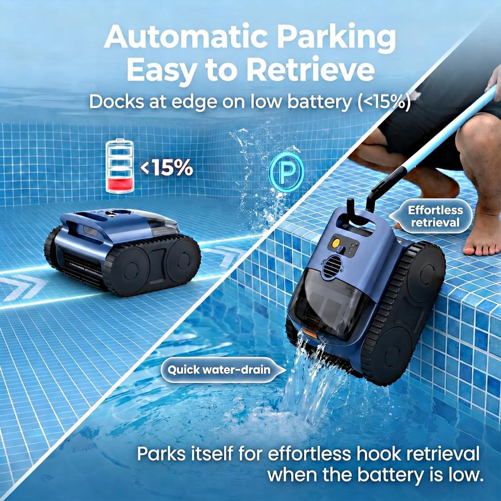 Seauto SAT25 Kabelloser Roboter-Poolreiniger mit Wandkletterfunktion