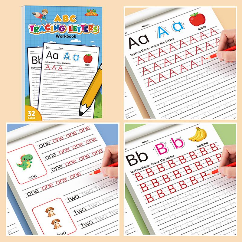 New 26 Alphabet Practicing Uppercase And Lowercase Letters English Coloring Book Pen Control Training Handwriting Practice Book