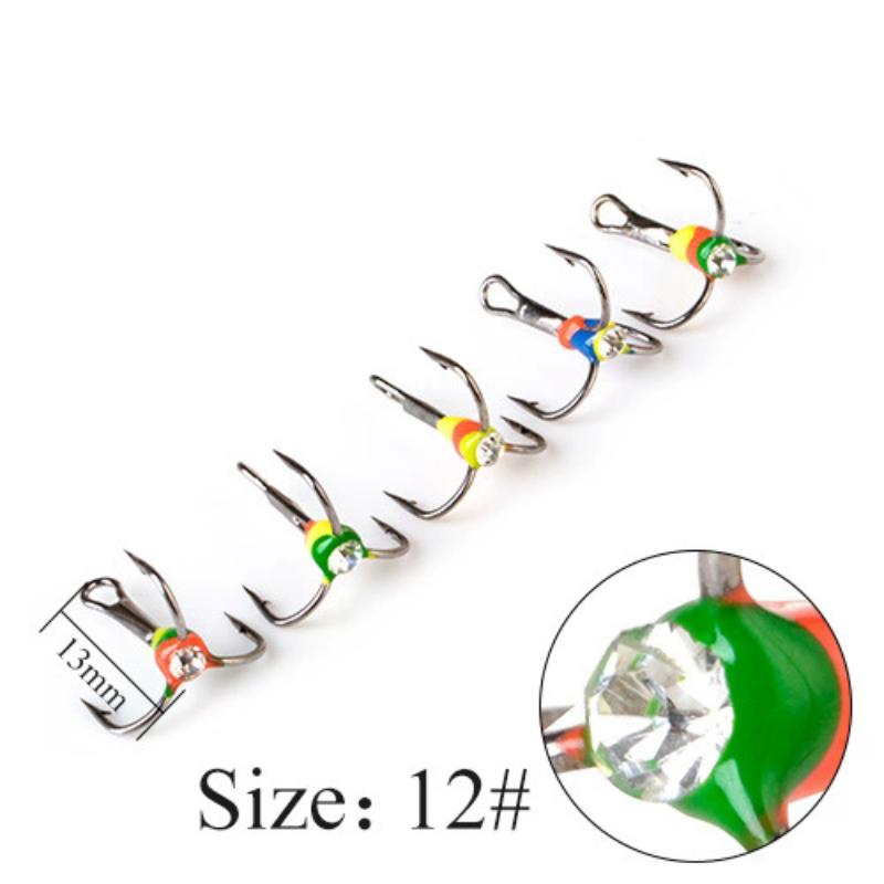 

5Pcs Fishing Hook Winter Ice Fishing Hook Three-Jaw Hook With High Carbon Steel Tackle Tool 6# 8# 10# 12#
