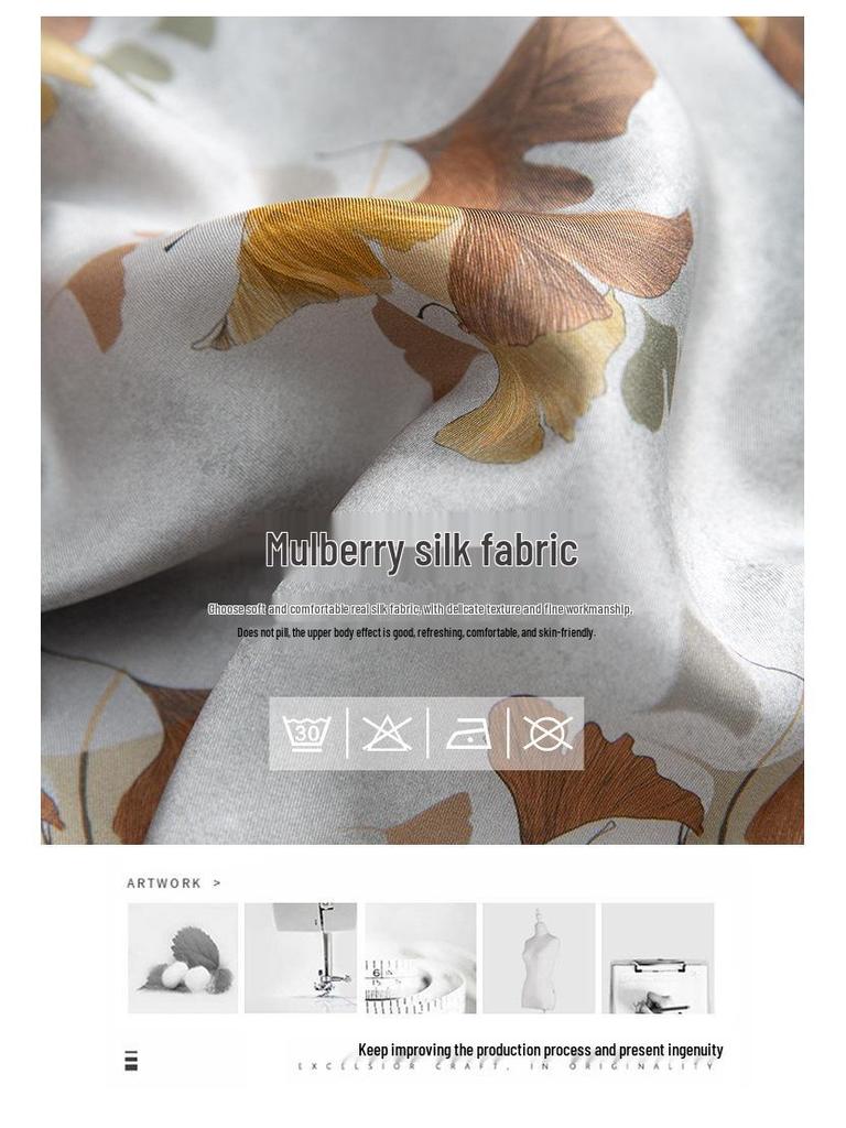 20mm Twill Silk Mulberry Tie-Waist Slimming Dress, Round Neck, Three-Quarter Sleeves, Elegant Long Dress