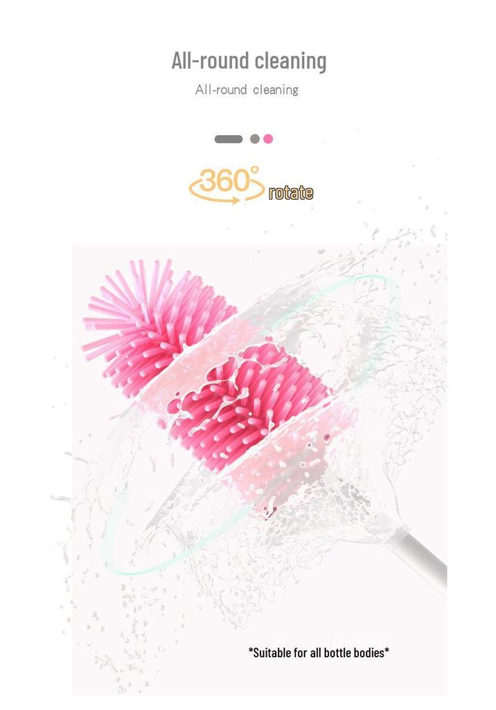 Anpei 360° Rotating Silicone Bottle & Nipple Cleaning Brush Set