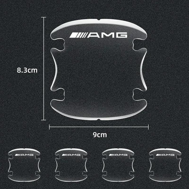 HAKY6 4pcs Transparent Car Door Handle Bowl Protector Film Anti-Scratch Sticker For Mercedes Benz AMG W124 W202 W203 W204 W210 W211