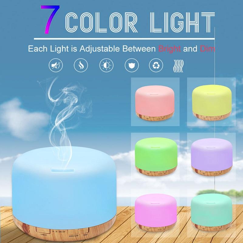 500ml Air Humidifier Usb Aroma Diffuser Portable Aromatherapy Oil Diffuser With 7 Led Lights For Office Bedroom Home