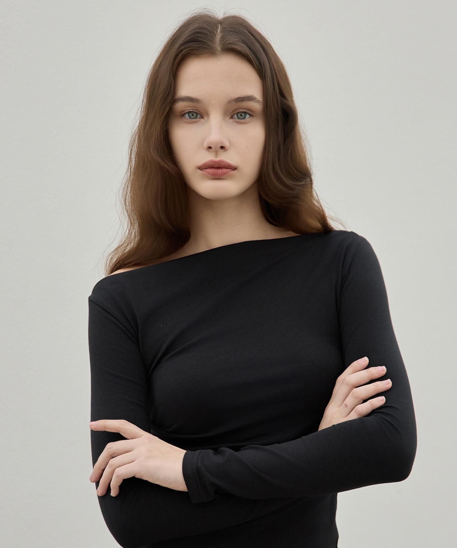 Eliotti Unbalanced Draped Ls Ts_2Color White/Free