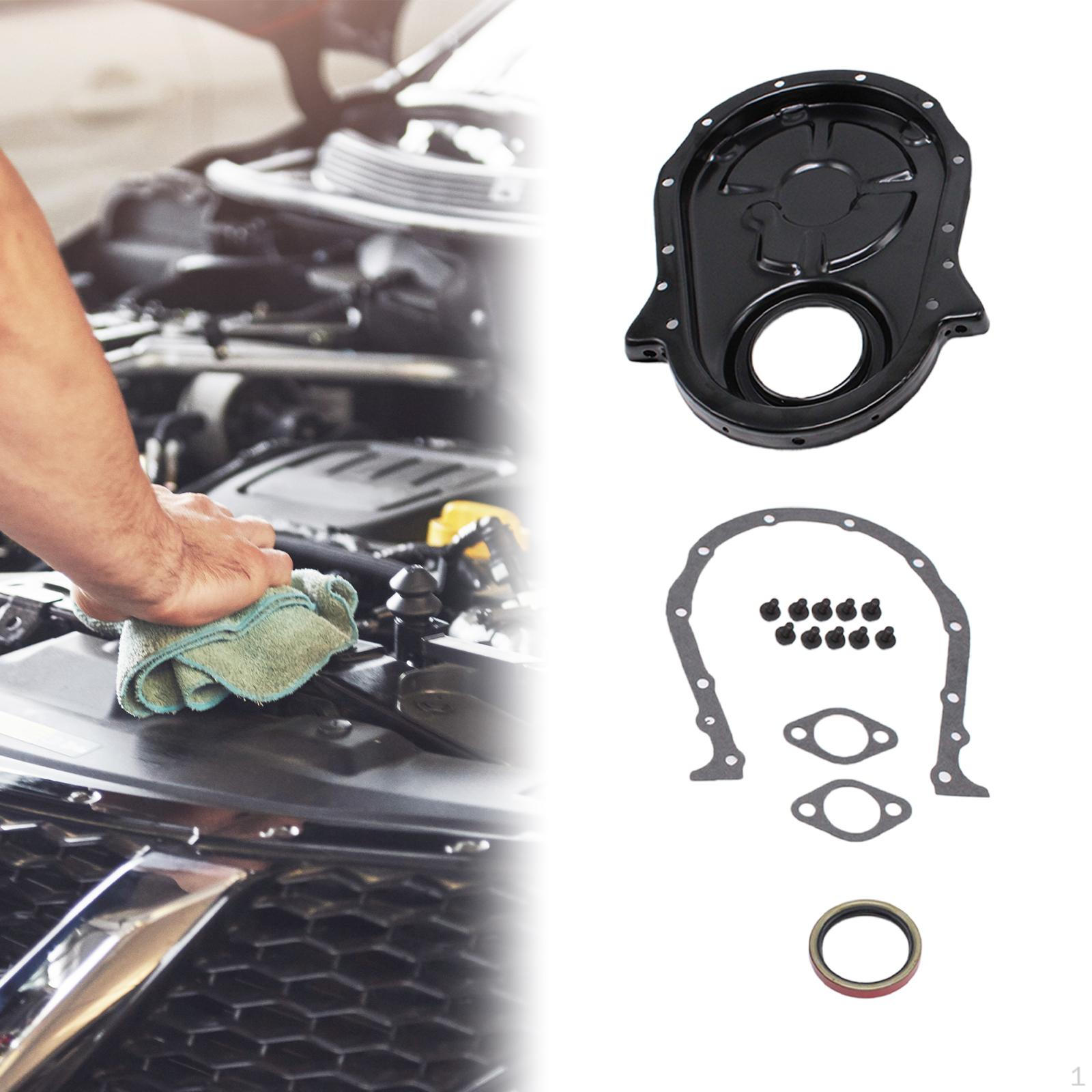 

Timing Chain Cover Kit Sturdy Repair Part Replacement for Chevy 502 472 Black