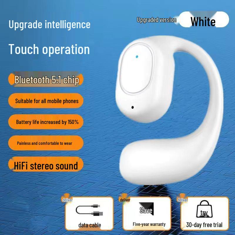 New 2024 Over-Ear Bone Conduction Bluetooth Headphones - 30 Hours Continuous Listening