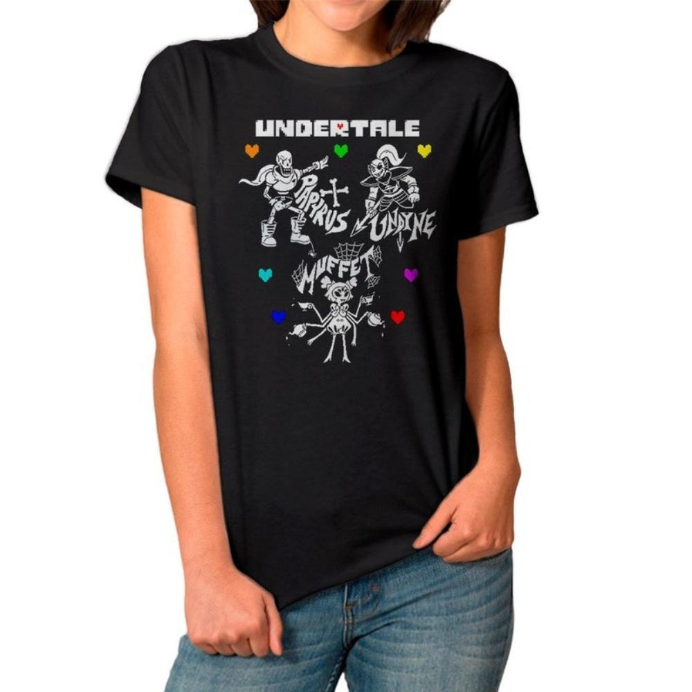 Undertale Papyrus Undyne Muffet Gothic T-Shirt Damen Herren Sommer Mode Freizeit Baumwolle Grafik T-Shirts Streetwear Outdoor