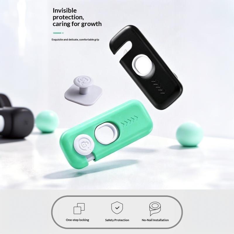 Child Safety Cabinet Lock No Drill Installation One Click Lock Design For Home Kitchen Drawers Baby Proofing Use