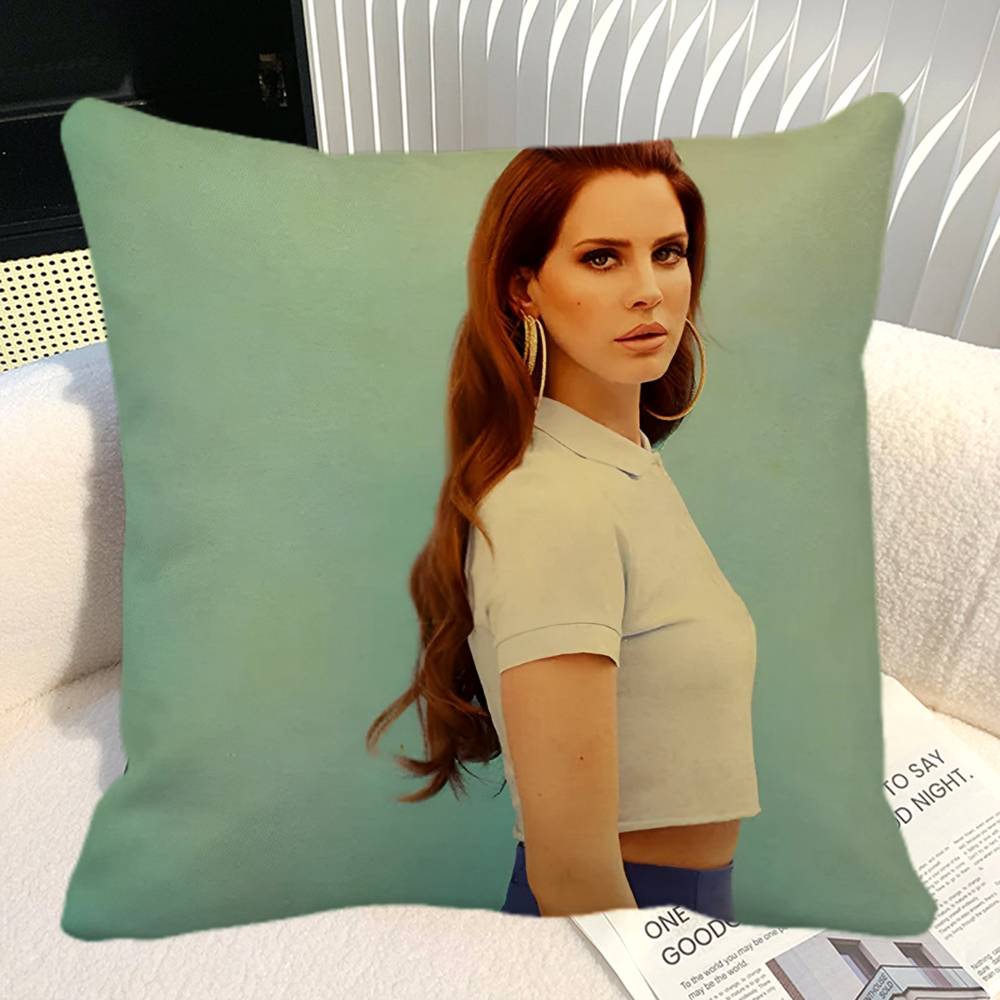 Nordische Vintage-Ästhetik Lana Del Rey Kissenbezug Quadratisches Kissen Schlafzimmer Sofa Freizeit Komfortkissen Auto Heimdekoration