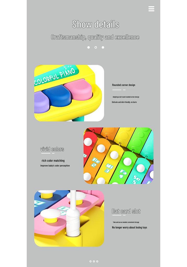 Multi-Functional Eight-Tone Baby Piano Chime - Early Education Musical Toy for Toddlers