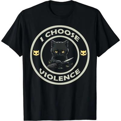 Ich wähle Gewalt Katze Lustiges Katzenliebhaber T-Shirt