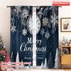 2pcs 2D Flat Printing Christmas Window Curtains Snowflakes Versatile Polyester Without Electricity Festive Curtains for