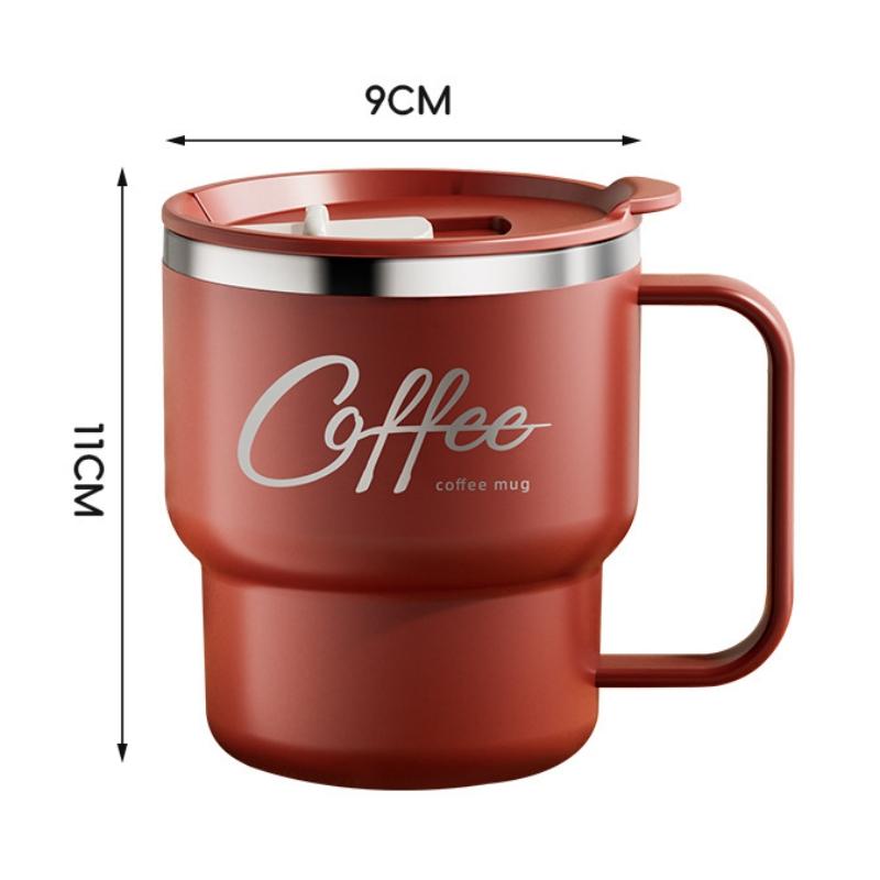 304 Stainless Steel Coffee Mug with Lid Double-Wall Travel Cup, Spill-Proof & Leakproof, Elegant Coffee Cup for Hot/Cold Drinks