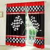 2 ks Závodní vlajkové závěsy Černobílé kostkované Zkřížené Závodní kostkovaná vlajka Kapsa na tyč Okenní dekorace pro výzdobu pokoje.