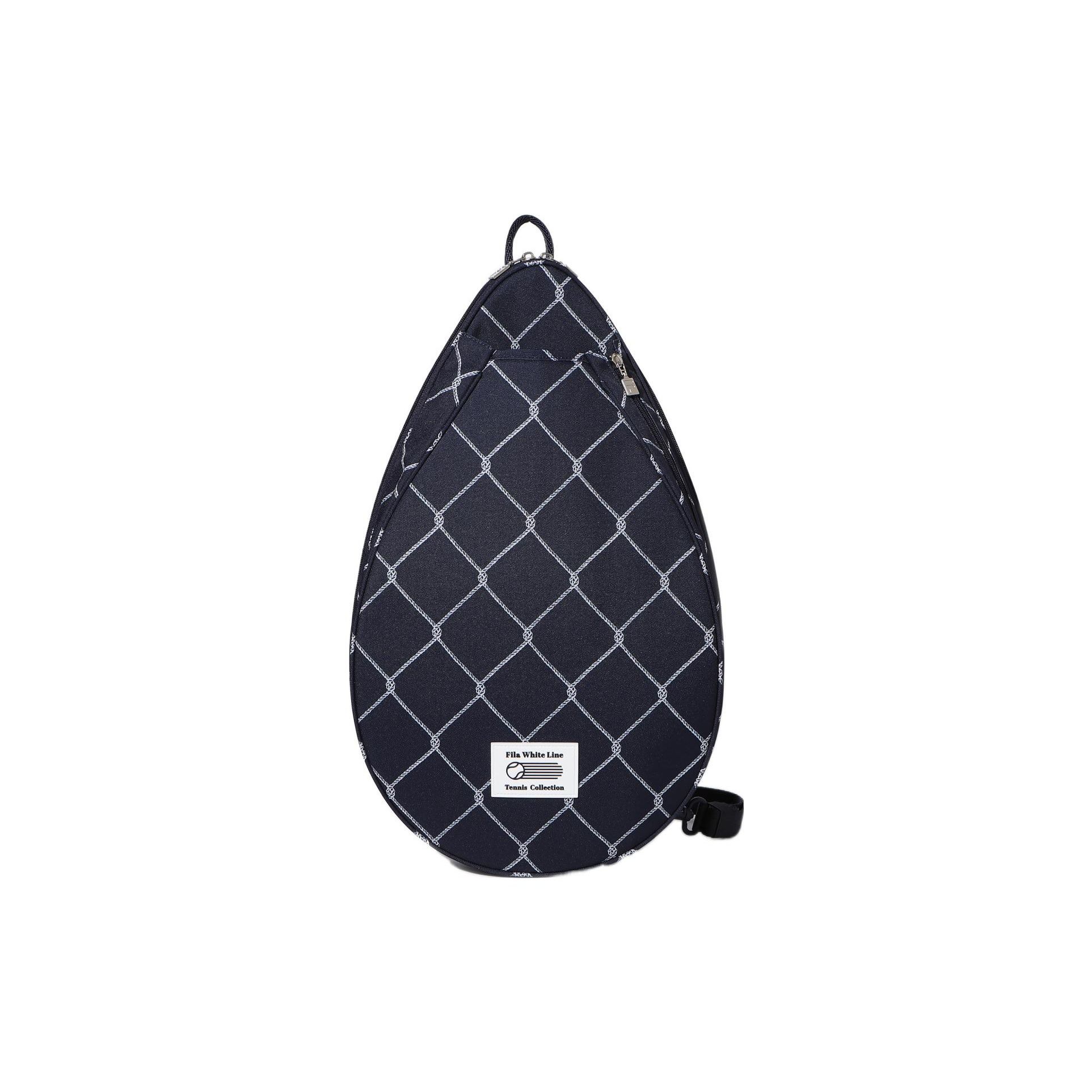 

FILA Fashion Casual Zipper Woven Print Tennis Bag Unisex Shoulder Bag Deep-Blue FS3BCF5205X_INA Ink Dark Blue