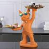 Decor Resin Sculpture French Bulldog Butler with Tray Nordic Decor Sculpture for Live Room Statue for Decor Gay Figurine