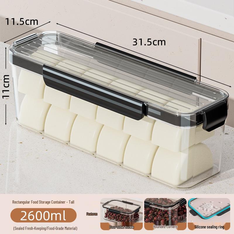 Large Capacity Transparent Food-Grade Storage Box for Fridge & Freezer