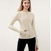 Women Sports Jacket Zip Fitness Yoga Shirt Workout Running Coats Warm Gym Long Sleeve Cardigan Slim Tight Jacket Activewear