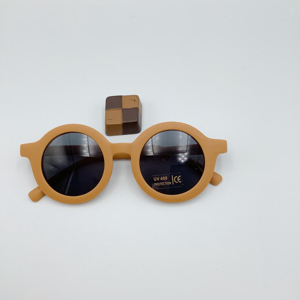 Sunglasses Retro Resin And PC Materials UV  Thick Frame Round For Kids