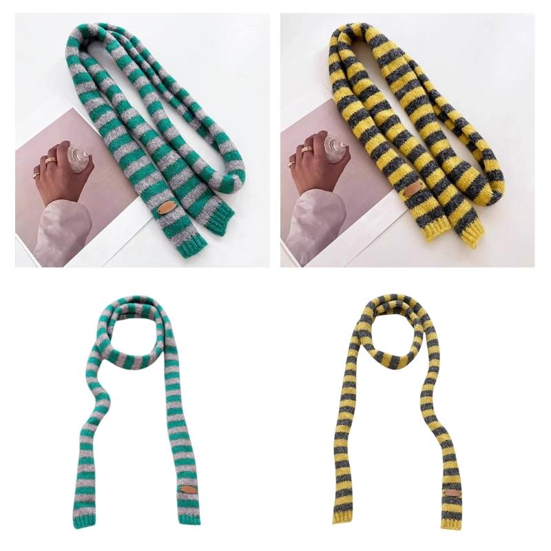 Knit Scarf for Women Long Skinny Belt Necktie Neck Scarf Girls Photo Props Long Neckerchief Skinny Scarf Necktie