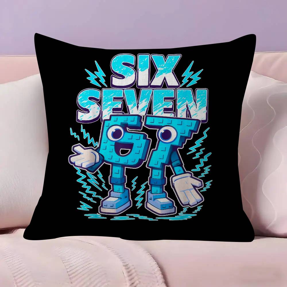 Cartoon 67 Six Seven  Cushion Cover Pillow Cover Decor Pillowcase Printed Cushion Case for Couch
