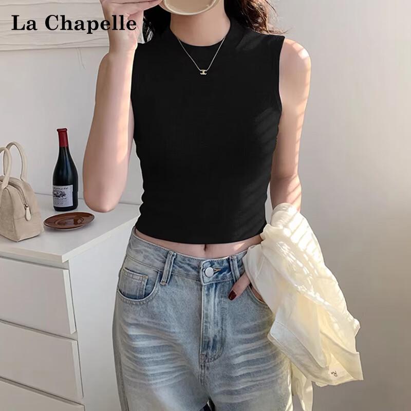 La Chapelle Women's Mock Neck Cropped Tank Top