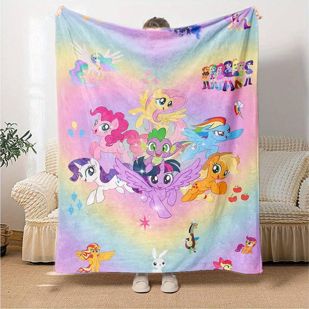 1pc My Little Pony3 Blanket, Gift, for Men and Women, Soft Blanket, Good for Sofa Bed Couch Travel, Lightweight Flannel Blanket