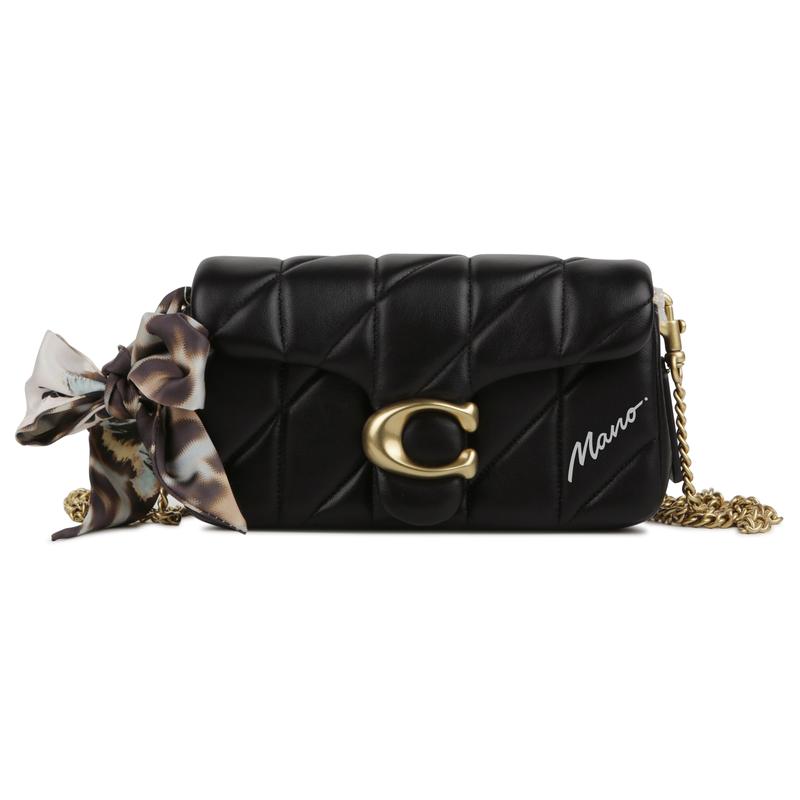 

COACH shoulder bag [Customized bag] Tabby 18 Jiuqi black card croissant gentle temperament hand-painted graffiti pendant black card croissant чорний