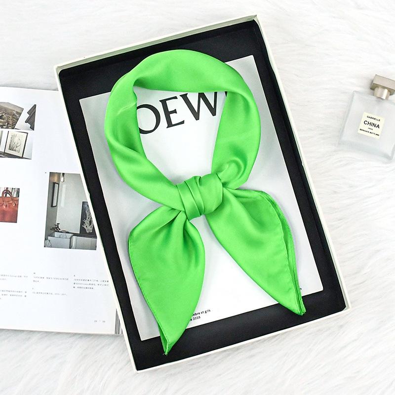 Spring/Autumn Solid Color Silk Scarf: 70cm Stylish & Versatile Women's Neck Accessory