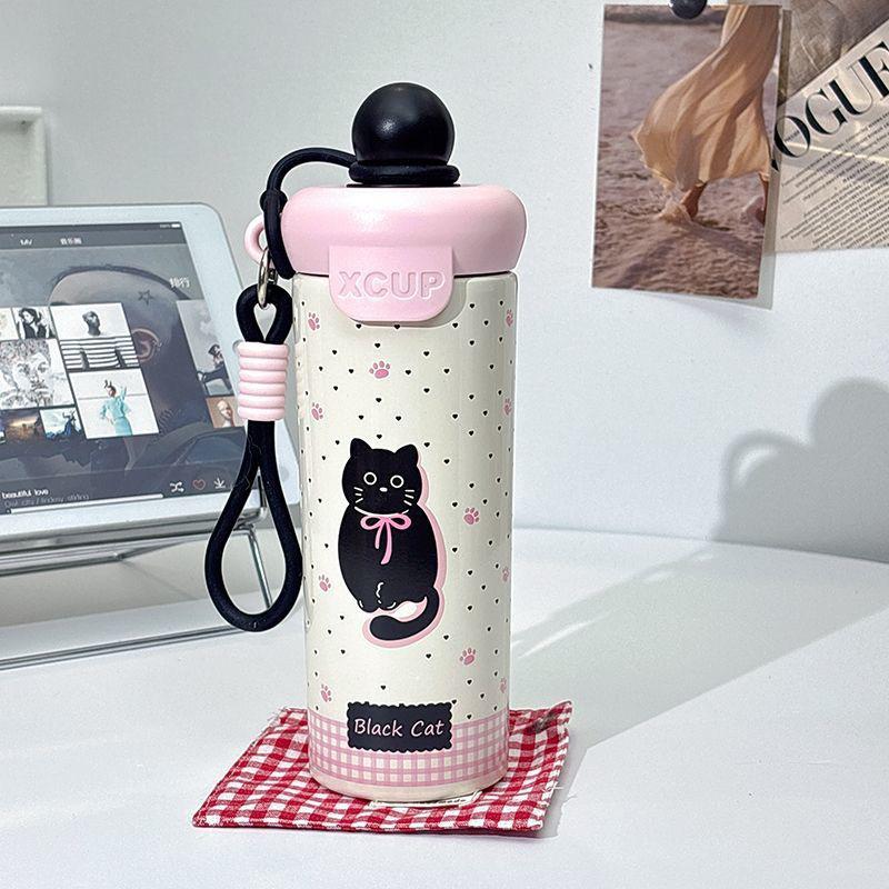 Portable Large Capacity 316 Stainless Steel Insulated Cup with Cartoon Design & Straw