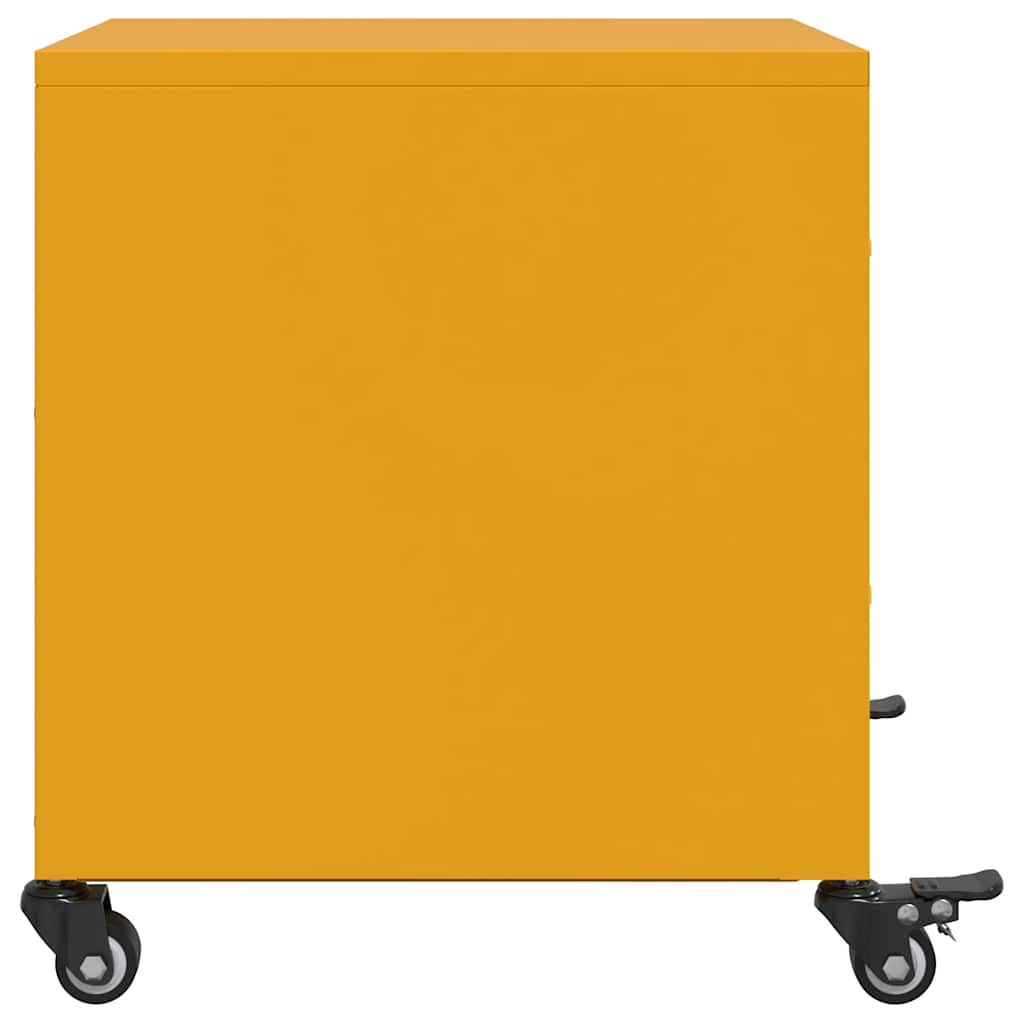 Vidaxl Szafki Nocne, 2 Szt., Musztardowe, 36X39X43,5 Cm, Stal