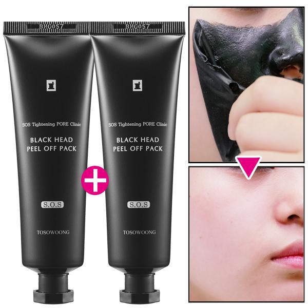 1+1 Pore Clinic All Kill Peel-Off Pack: Removes blackheads, sebum, and whiteheads from the nose, shrinks pores, and applies charcoal.