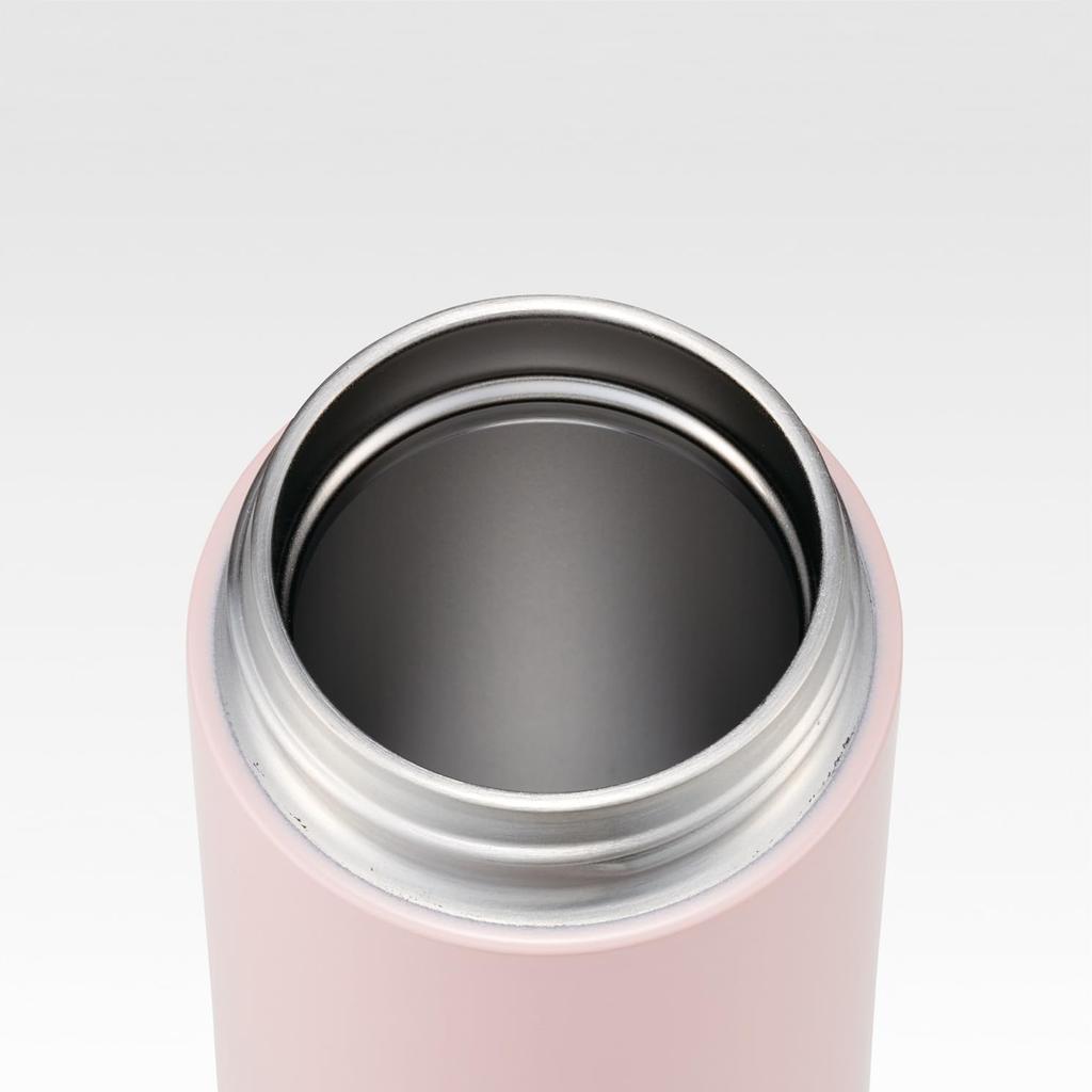 Skater Water Lid with Stainless Smoky Bottle, 450ml, One-Touch Gasket, Steel, Insulated, Pink, 72709-A