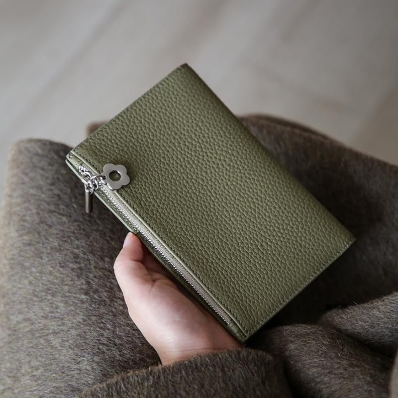 Ryo Rakuraku Seikatsukan Passport Passport PU Electromagnetic Wave Storage Passport Card Airline Ticket Green Case, Anti-Skimming, Cover, Leather,