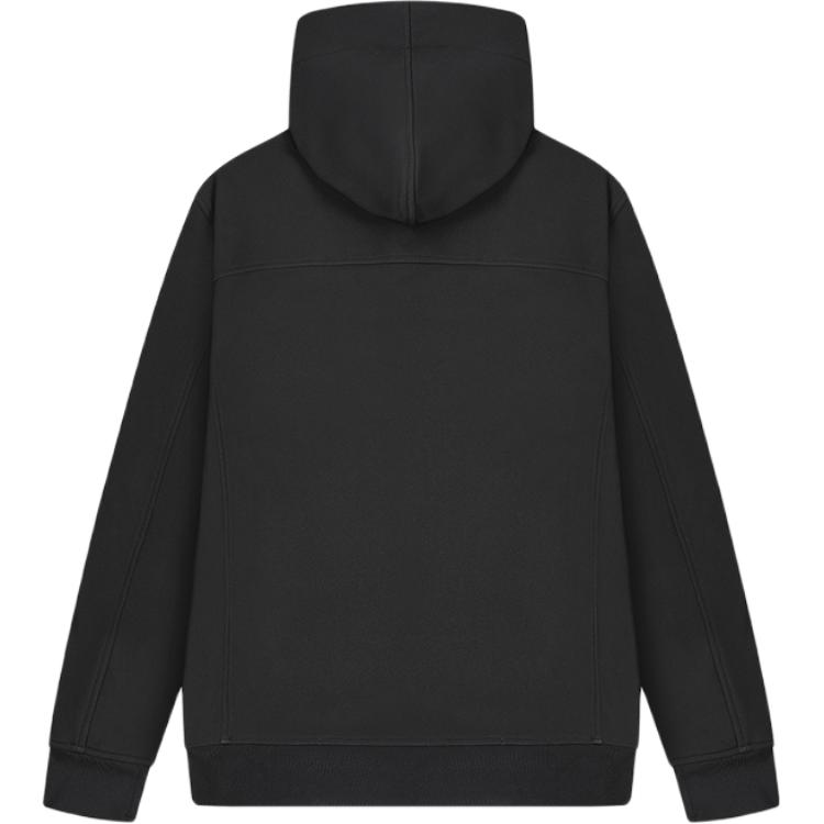 FILA Solid Color Comfortable Casual Hooded Zip Long Sleeve Jacket Men jackets Black F11M349706F-BK