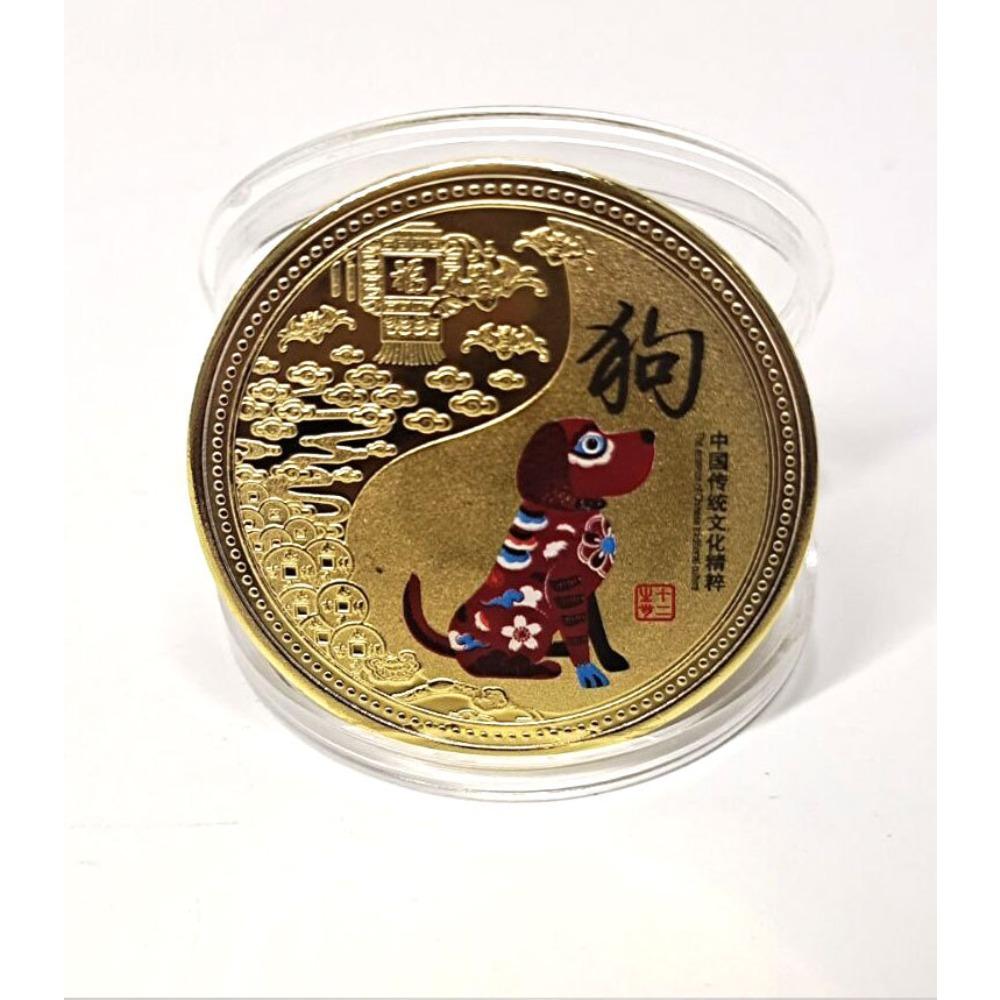 Twelve Zodiac Colored Commemorative Medals, Complete Set, Animal Coins, Twelve Zodiac Gold Coins, Collectibles, Metal Souvenirs, Gifts