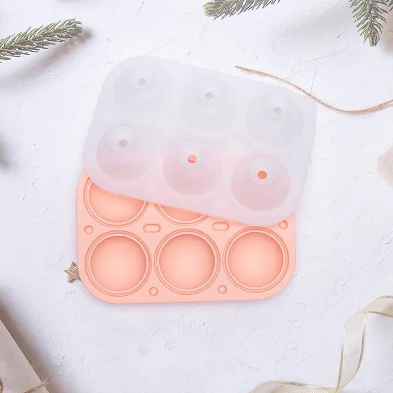 

Silicone Ice Cube Mold, 6 Cavities Circular Ice Hockey Mold, DIY Ice Ball Round Jelly Making Mould for Cocktail Whiskey Drink