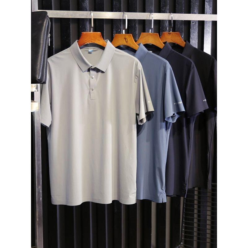Pendant Cool Elastic Ice Silk Outdoor Sports Plus Size Men Cool Feeling Quick-Drying T-shirt T-shirt Polo Summer