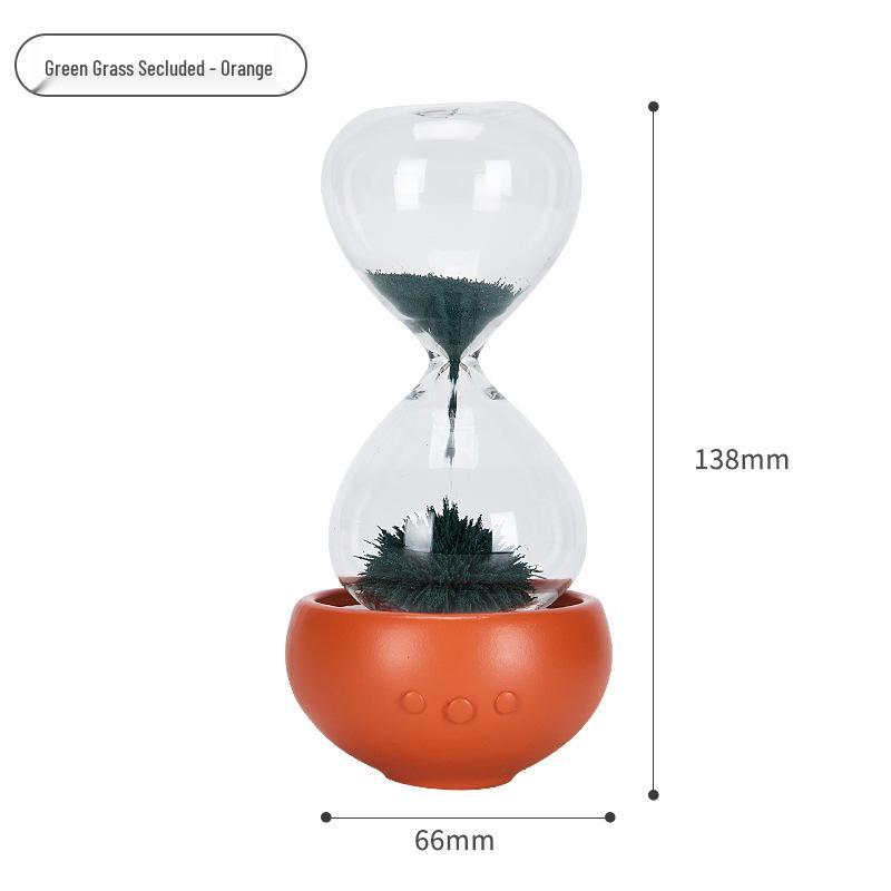 Magnetic Glass Hourglass Timer Ornament - High-End Mini Sand Flow Design